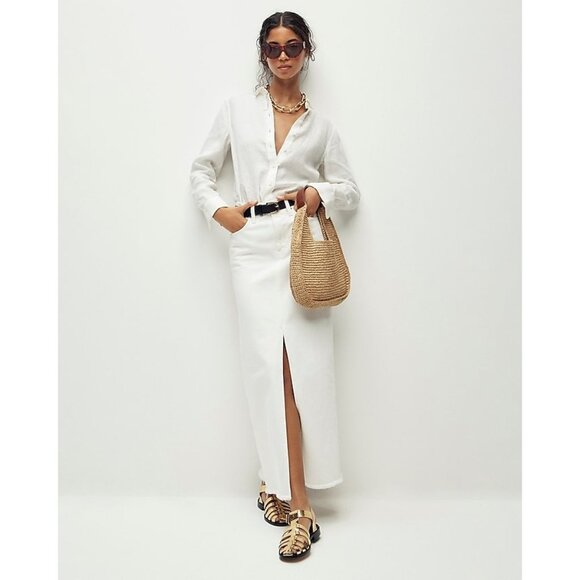 J.Crew Dresses & Skirts - J.Crew Denim Maxi Skirt in White Size 27 Preppy Summer Women's